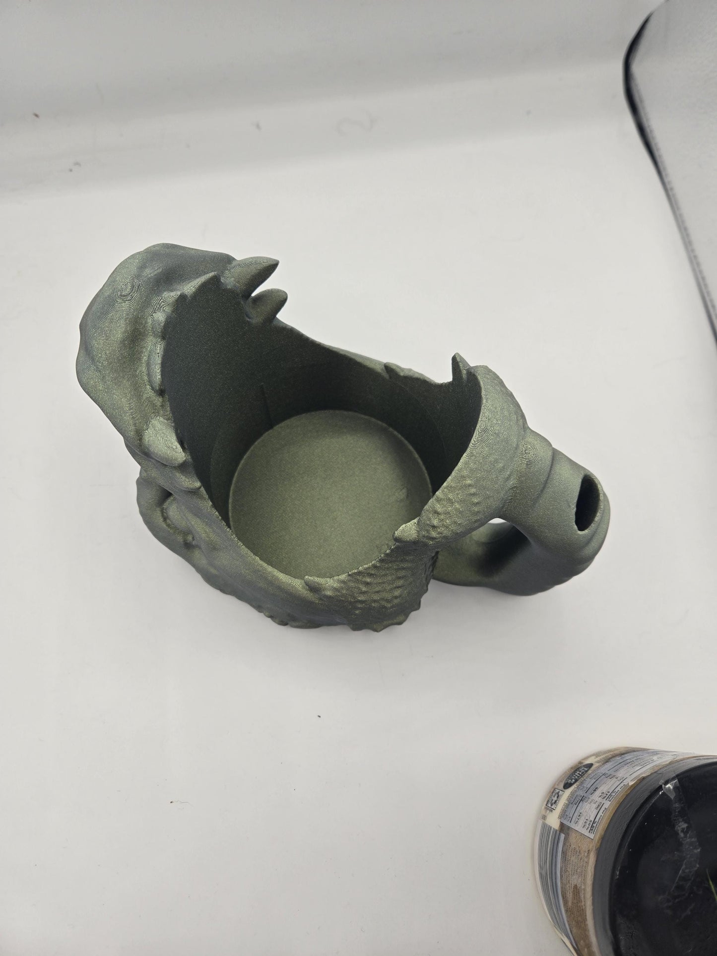 Dragon Mouth Ice Cream Pint Holder with Spoon Slot 3D Print