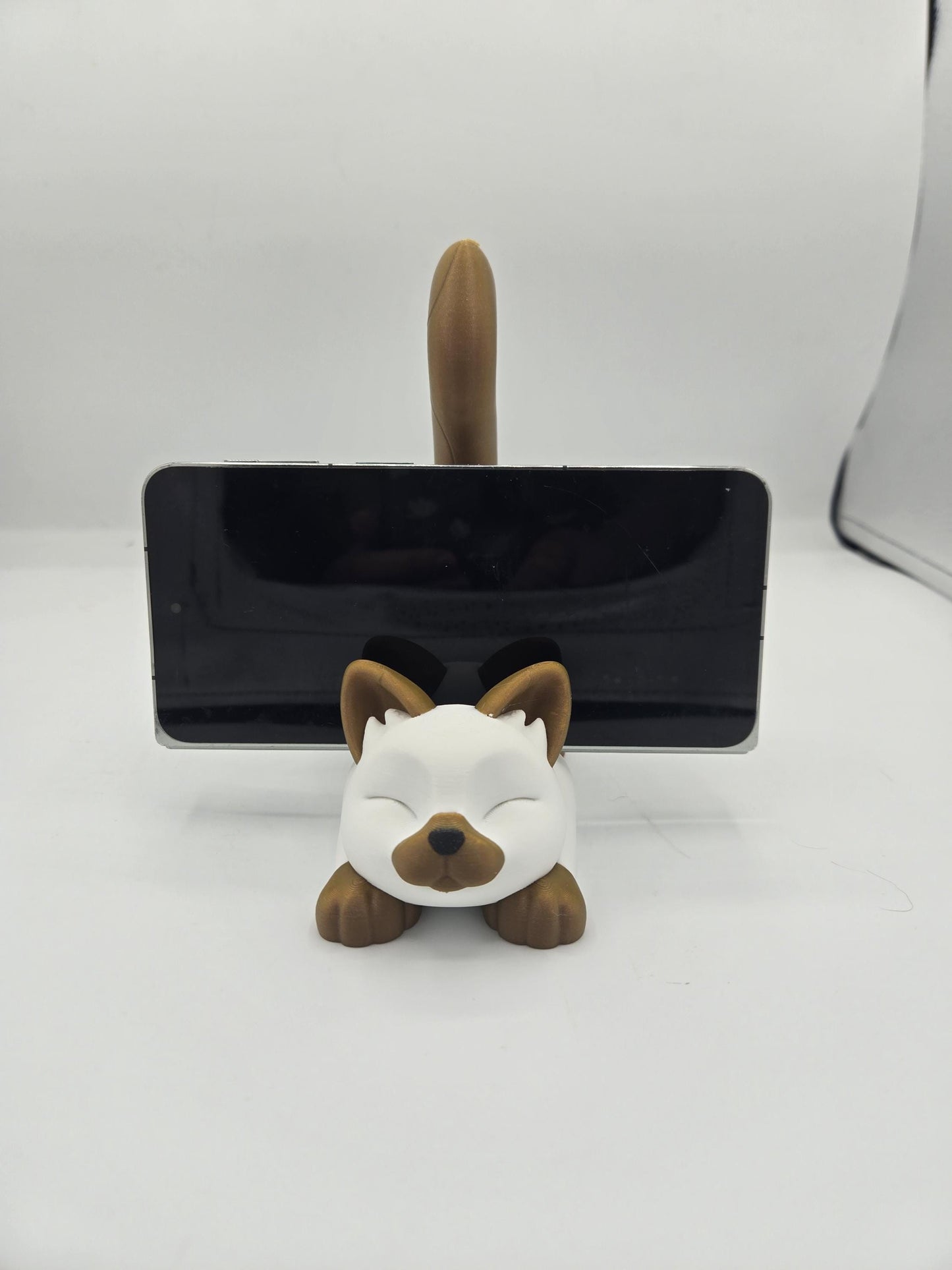 Stretching Cat Phone Stand Cute Desk Decor 3D Print