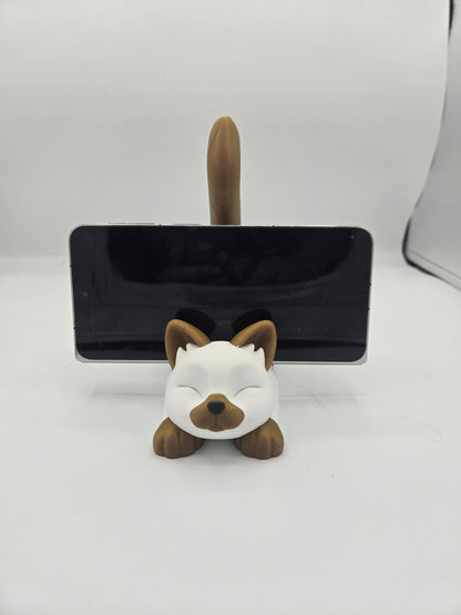 Stretching Cat Phone Stand Cute Desk Decor 3D Print