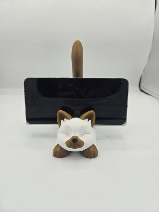 Stretching Cat Phone Stand Cute Desk Decor 3D Print