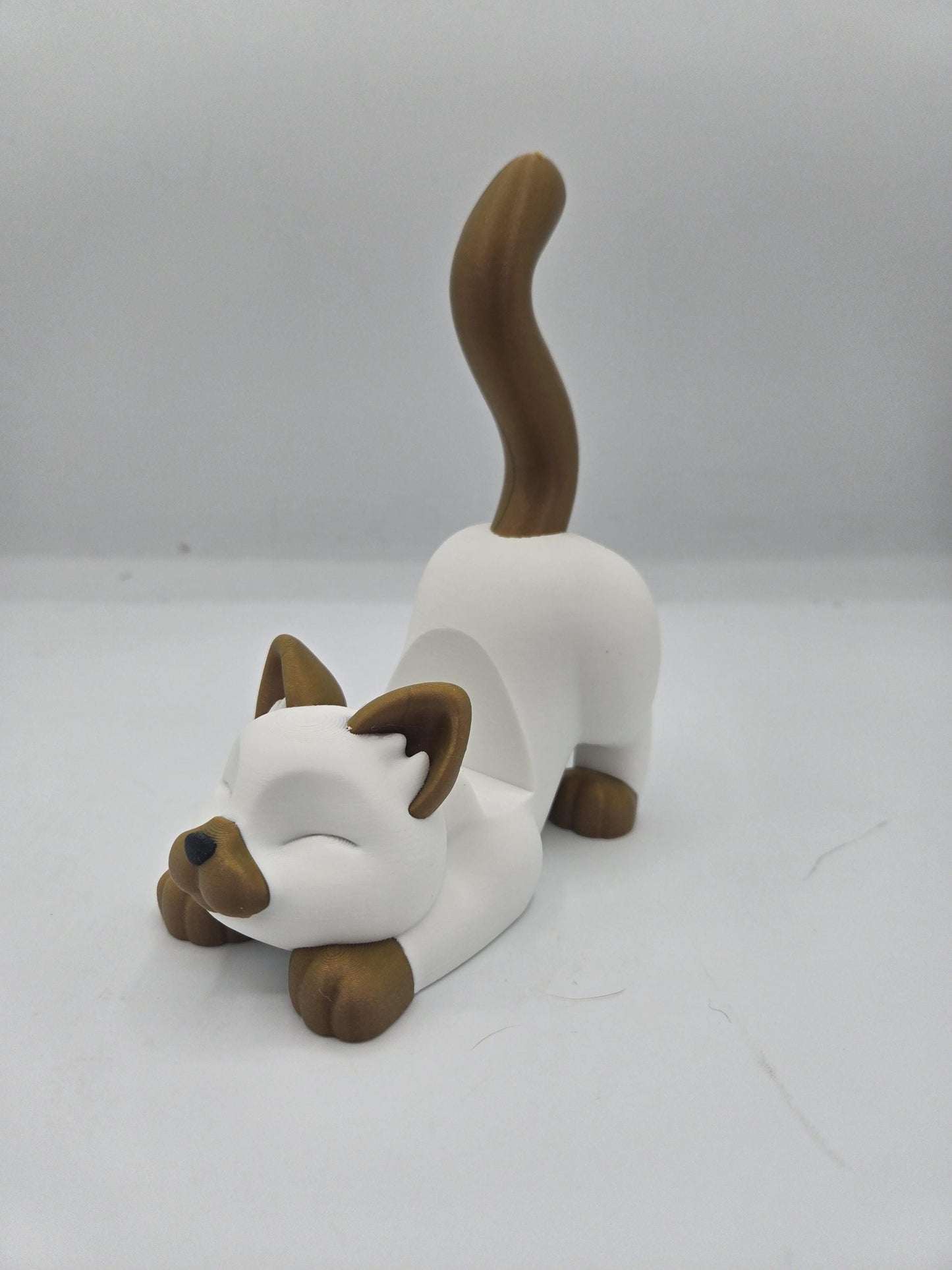 Stretching Cat Phone Stand Cute Desk Decor 3D Print