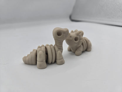 Baby Skeleton Dinosaurs Articulated Flexi | Brontosaurus, Stegosaurus, Pteradactyl, or Triceratops | 3D Print