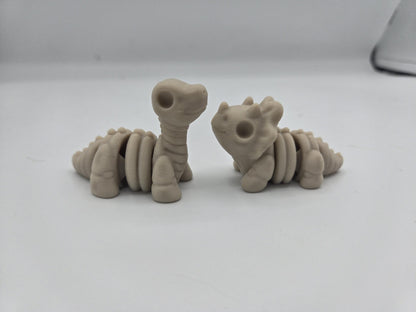 Baby Skeleton Dinosaurs Articulated Flexi | Brontosaurus, Stegosaurus, Pteradactyl, or Triceratops | 3D Print