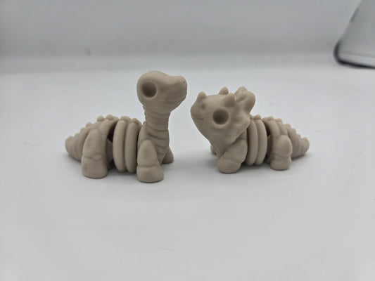 Baby Skeleton Dinosaurs Articulated Flexi | Brontosaurus, Stegosaurus, Pteradactyl, or Triceratops | 3D Print