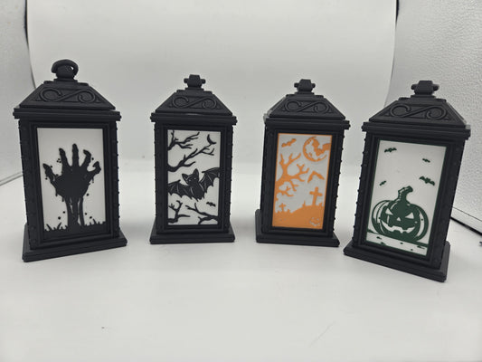 Small LED Tealight Halloween Lantern Display | 4 Designs Available | 3D Print
