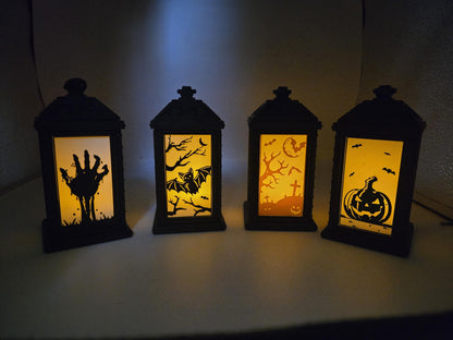 Small LED Tealight Halloween Lantern Display | 4 Designs Available | 3D Print