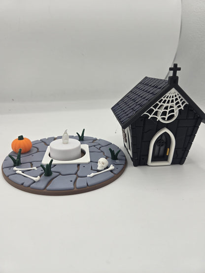 Haunted Mausoleum Indoor Fairy House LED Tealight Halloween Display 3D Print