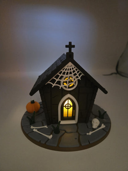 Haunted Mausoleum Indoor Fairy House LED Tealight Halloween Display 3D Print