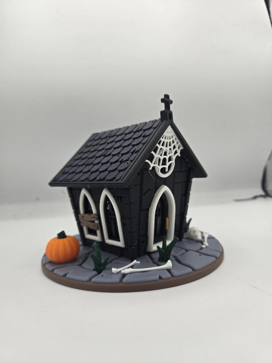 Haunted Mausoleum Indoor Fairy House LED Tealight Halloween Display 3D Print