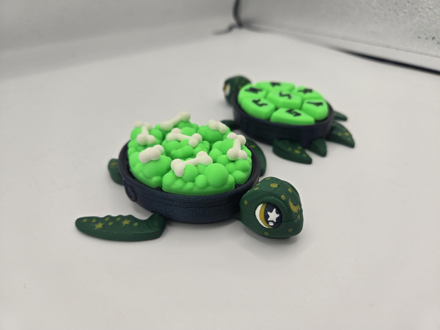 Spooky Halloween Themed Cauldron Turtle Mechanical Keys Clicker | Potion or Runic Shell | 3D Print