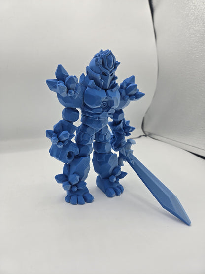 Crystal Warrior Articulated Flexi 3D Print | Single or Dual Color Style