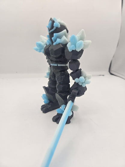 Crystal Warrior Articulated Flexi 3D Print | Single or Dual Color Style