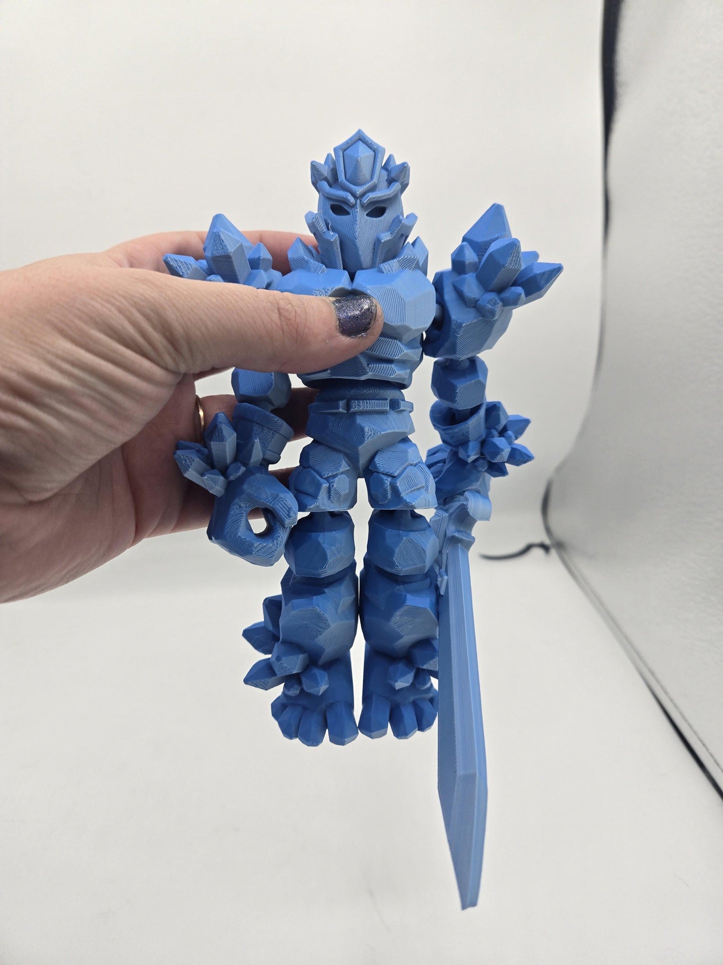 Crystal Warrior Articulated Flexi 3D Print | Single or Dual Color Style