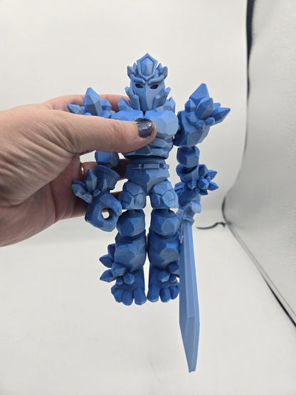 Crystal Warrior Articulated Flexi 3D Print | Single or Dual Color Style