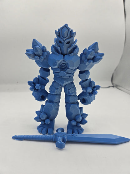Crystal Warrior Articulated Flexi 3D Print | Single or Dual Color Style