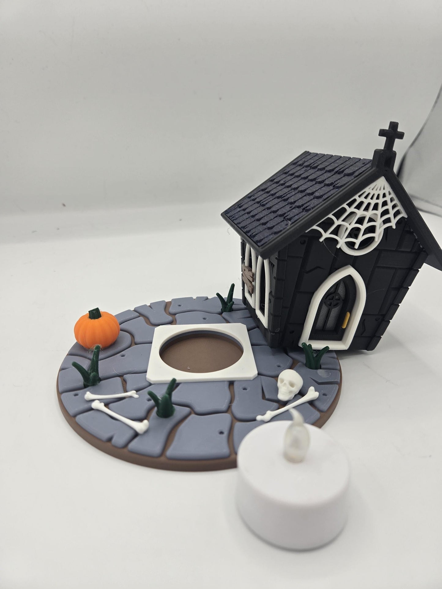 Haunted Mausoleum Indoor Fairy House LED Tealight Halloween Display 3D Print