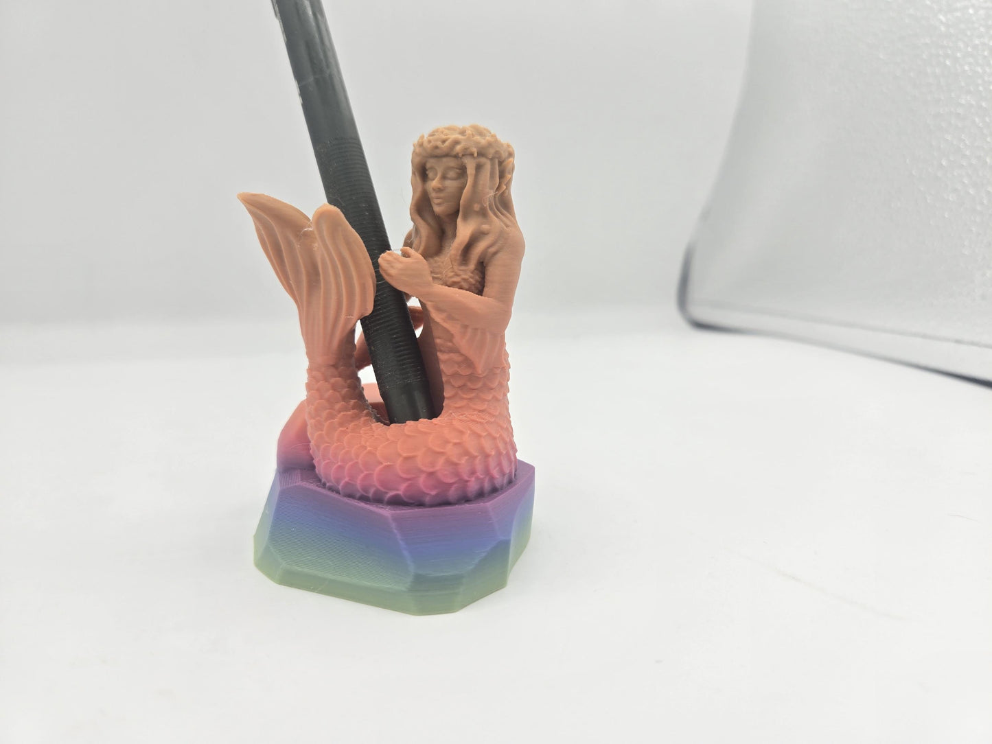 Mermaid Pen Holder Desk Decor 3D Print