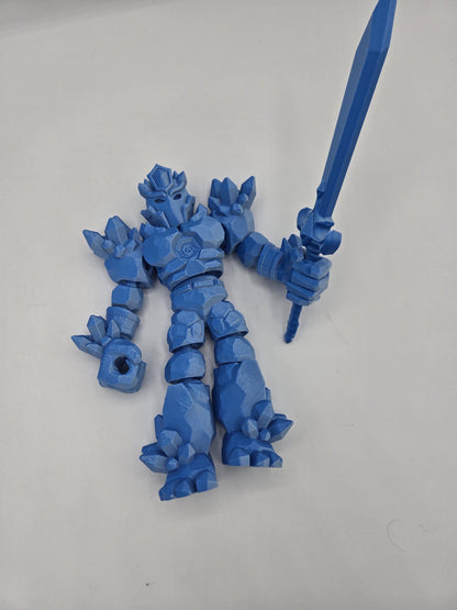 Crystal Warrior Articulated Flexi 3D Print | Single or Dual Color Style