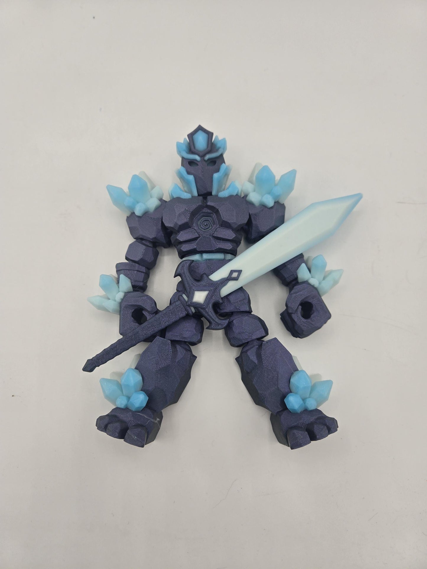 Crystal Warrior Articulated Flexi 3D Print | Single or Dual Color Style