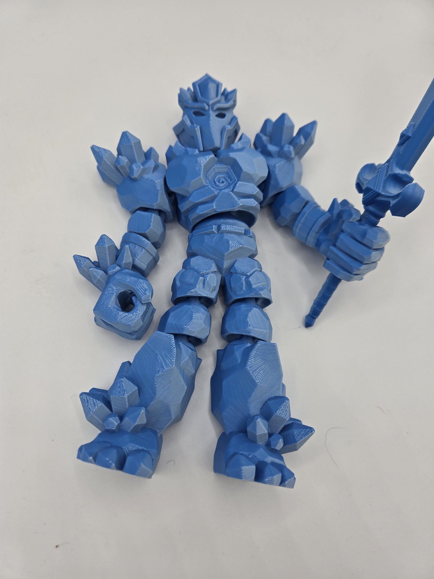 Crystal Warrior Articulated Flexi 3D Print | Single or Dual Color Style