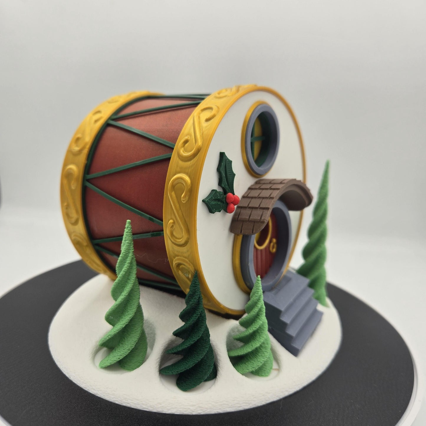 Festive Holiday Drum Christmas Fairy House | 3D Print