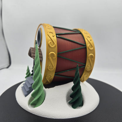 Festive Holiday Drum Christmas Fairy House | 3D Print
