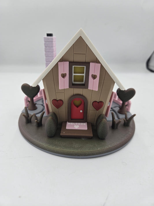 Love Shack Valentine's Day Themed Fairy House LED Tea Light Display 3D Print