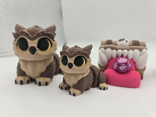 Quest Buddies – Mimic Chest Dice Guardian & Owlbear Set (or Solo) | 3D Print