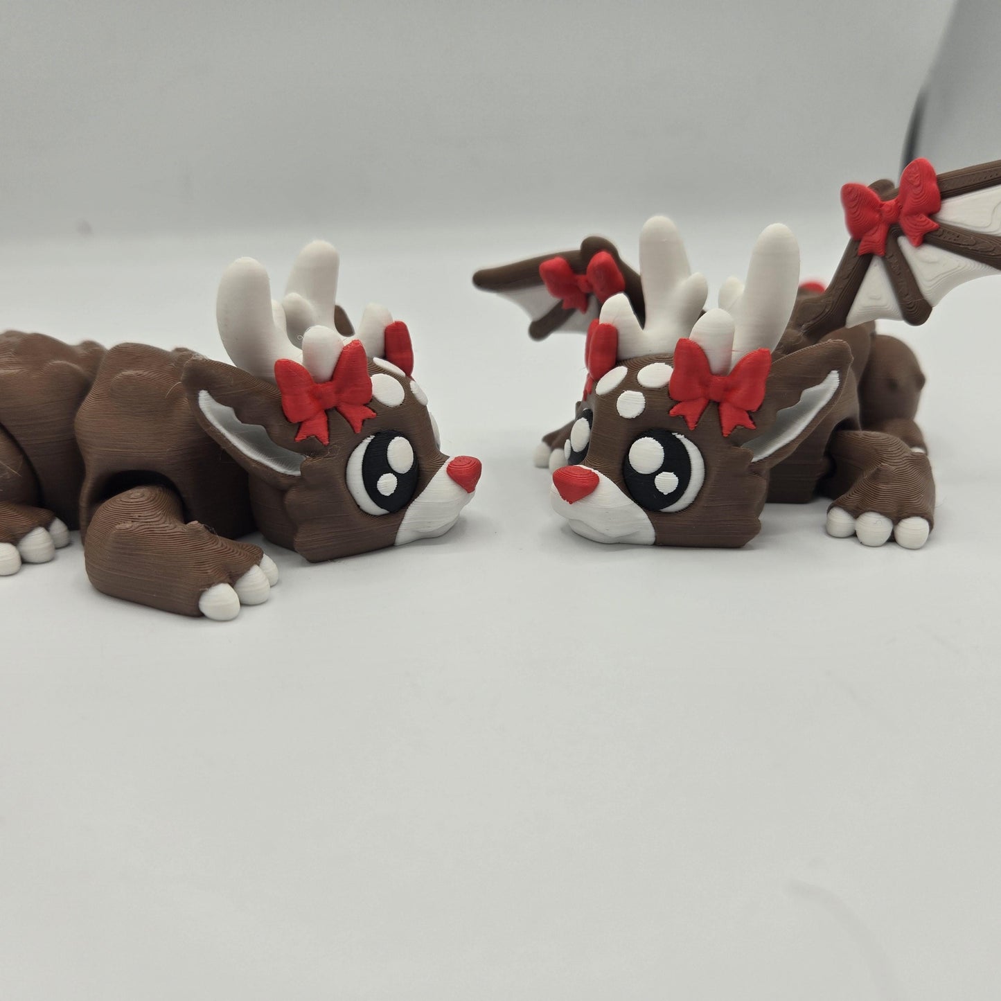 Dragon reindeer figurine seen from above