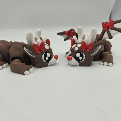Dragon reindeer figurine seen from above