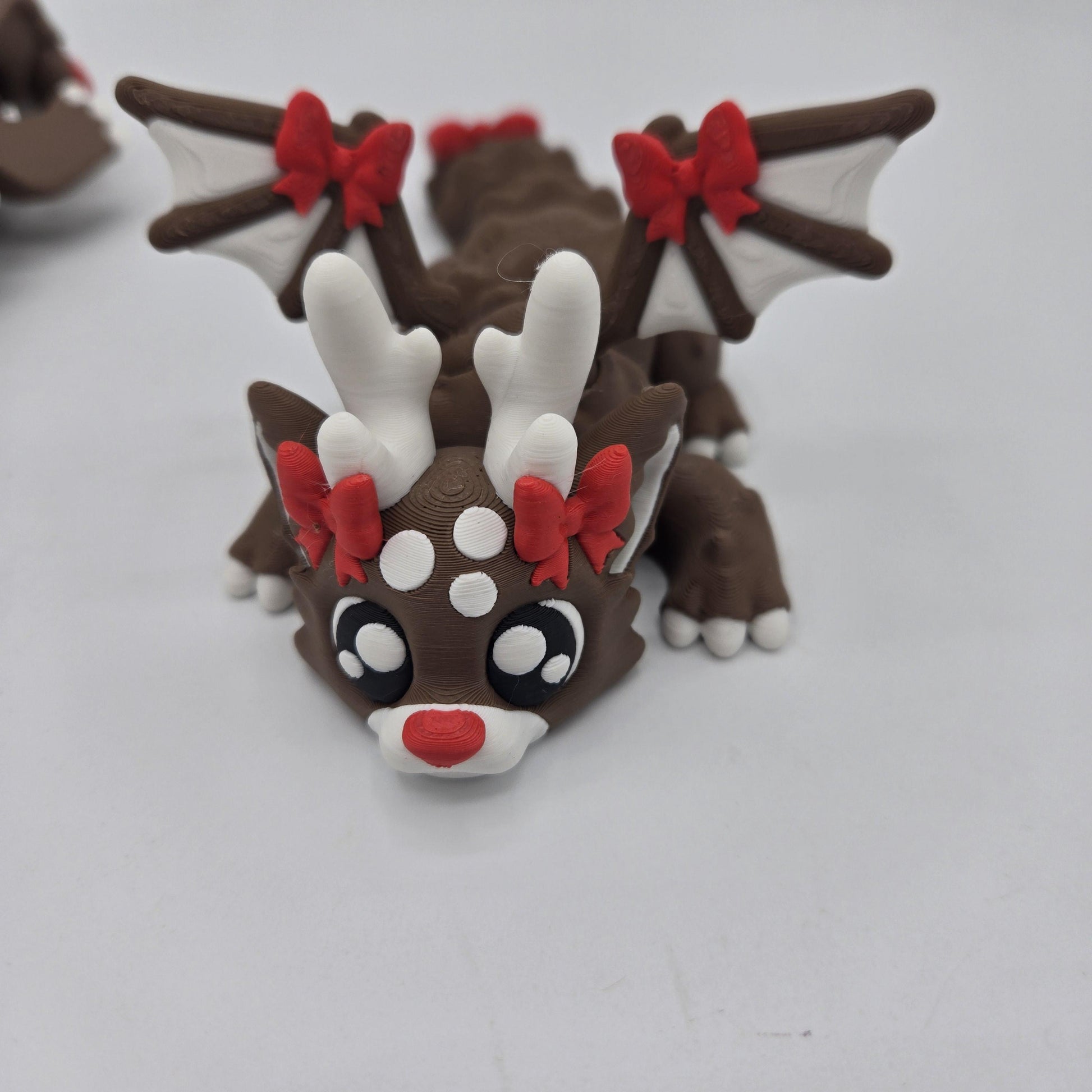 Dragon reindeer 3D print in multiple festive color options