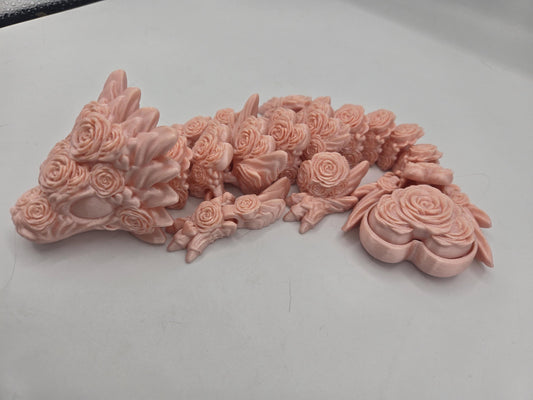 Baby Rose Dragon with Heart Clicker Tail or Heart Clicker Solo | 3D Print