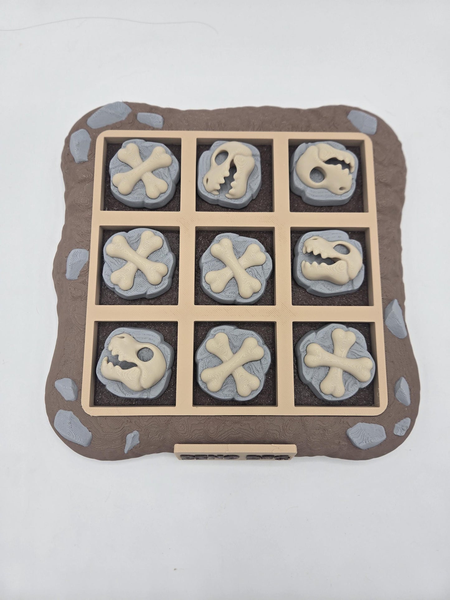 Dino Dig Dinosaur Fossil Themed Tic-Tac-Toe Game Board | 3D Print