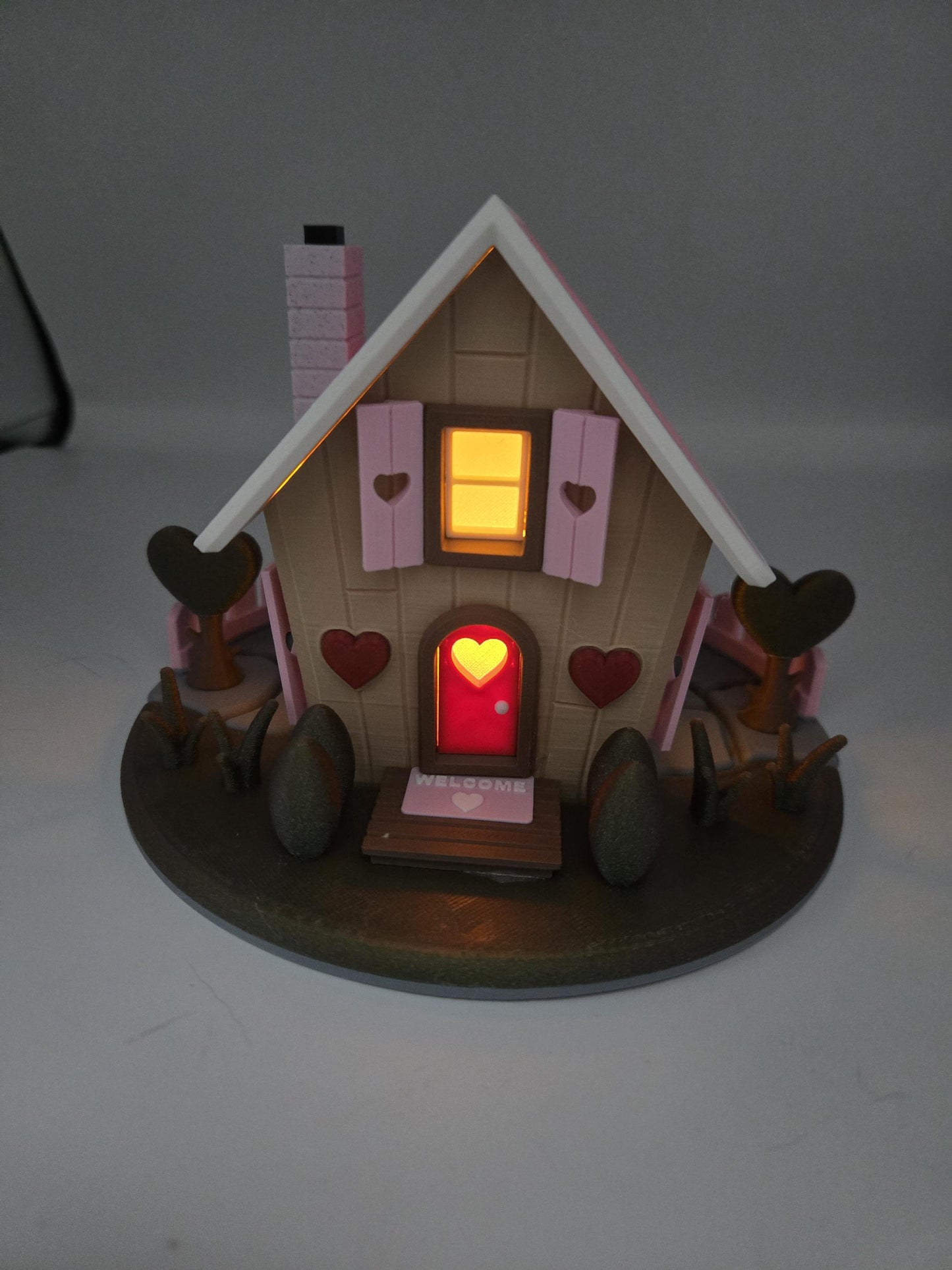 Love Shack Valentine's Day Themed Fairy House LED Tea Light Display 3D Print