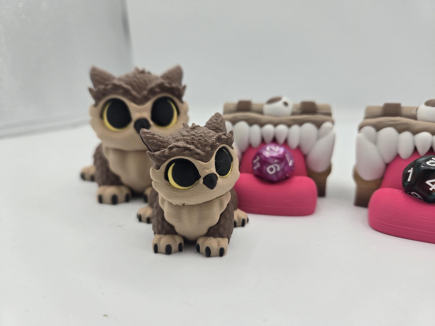 Quest Buddies – Mimic Chest Dice Guardian & Owlbear Set (or Solo) | 3D Print