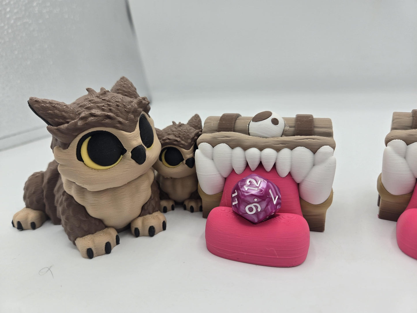 Quest Buddies – Mimic Chest Dice Guardian & Owlbear Set (or Solo) | 3D Print