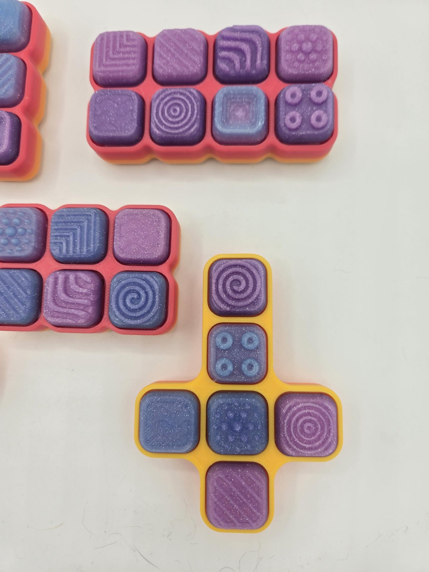 Textured Mechanical Key Fidget Clickers | Multiple Switch Style Options | 3D Prints