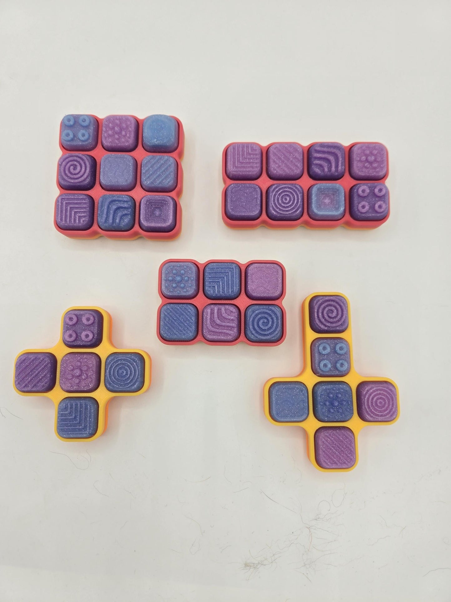 Textured Mechanical Key Fidget Clickers | Multiple Switch Style Options | 3D Prints