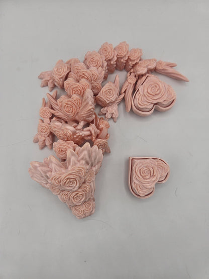 Baby Rose Dragon with Heart Clicker Tail or Heart Clicker Solo | 3D Print