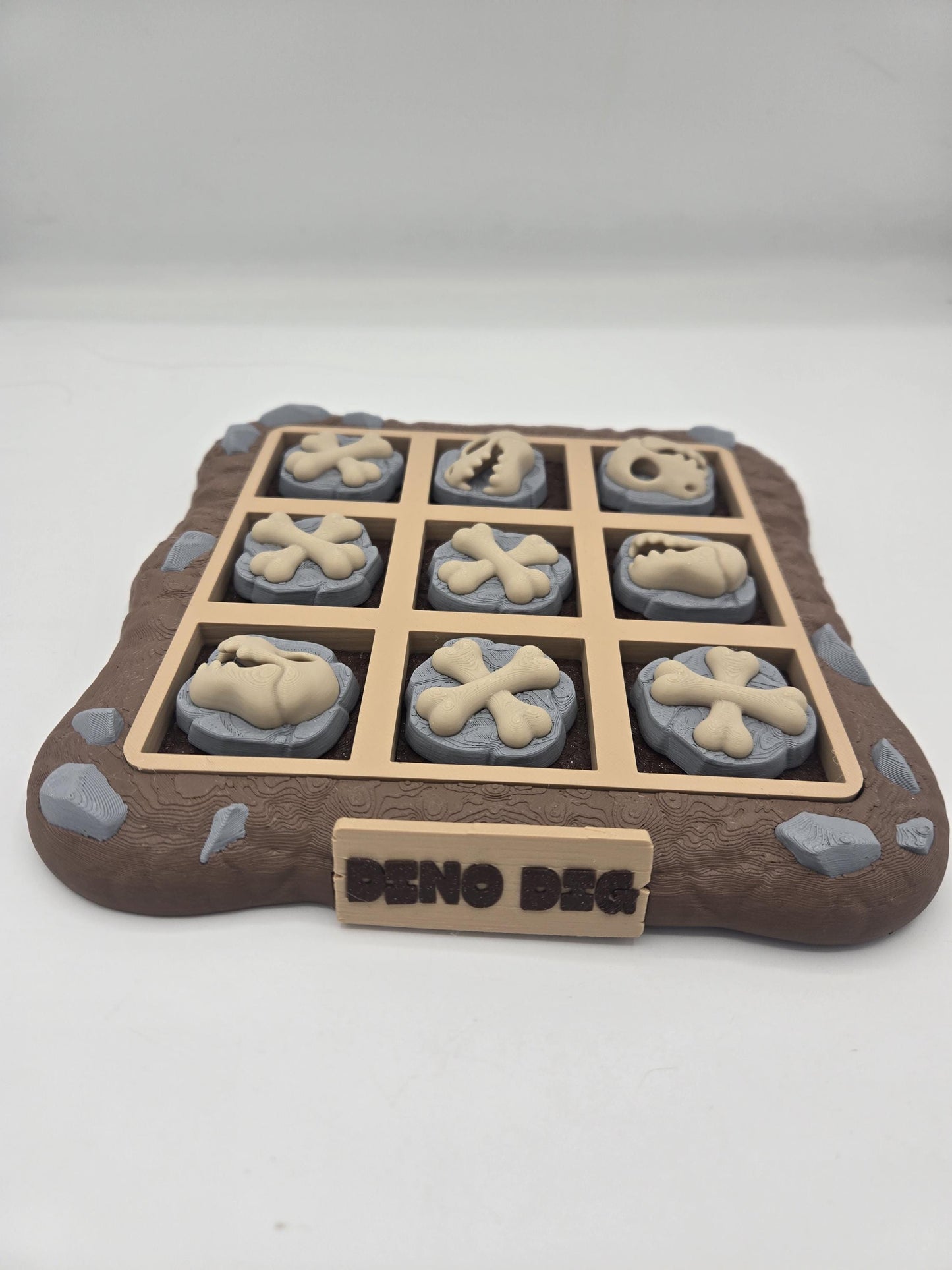 Dino Dig Dinosaur Fossil Themed Tic-Tac-Toe Game Board | 3D Print
