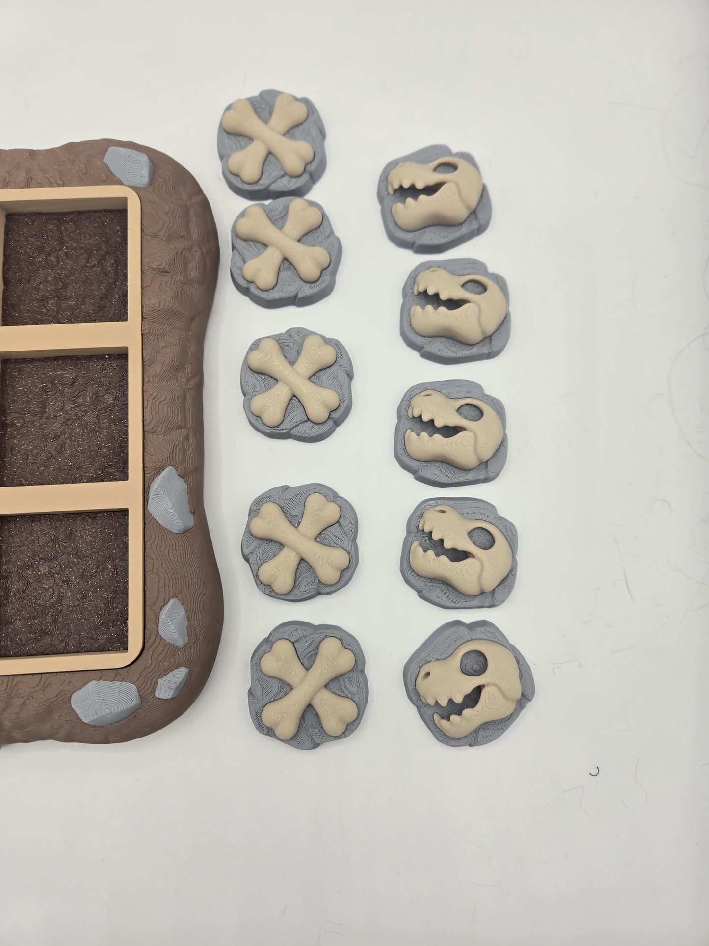 Dino Dig Dinosaur Fossil Themed Tic-Tac-Toe Game Board | 3D Print