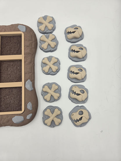 Dino Dig Dinosaur Fossil Themed Tic-Tac-Toe Game Board | 3D Print