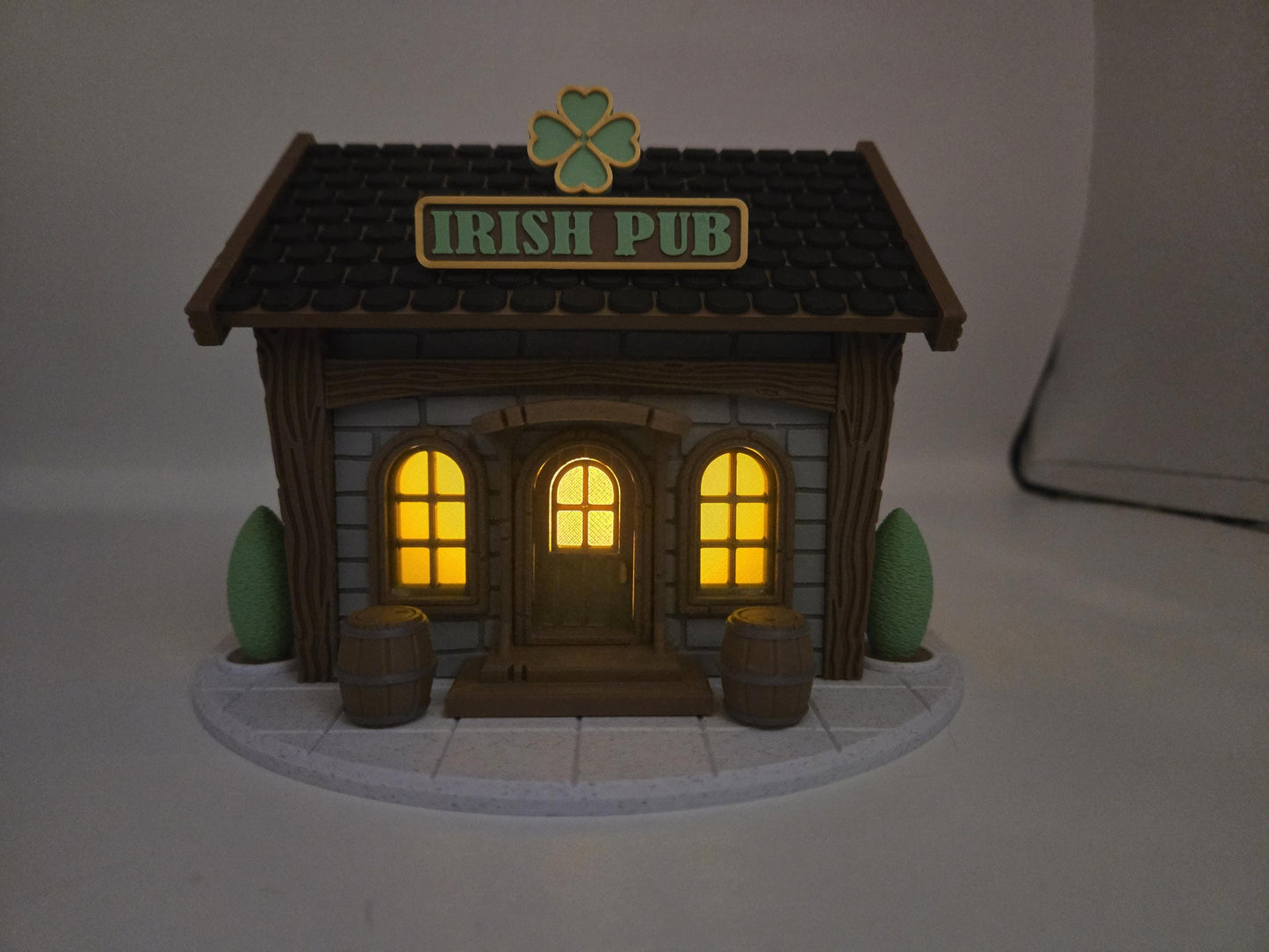 Irish Pub Fairy House LED Tealight Display 3D Print | St. Paddy's Day Decor