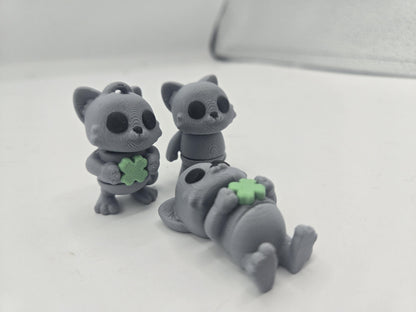 Tiny Lucky Cat Articulated 3D Print | St. Patrick's Day Themed Mini