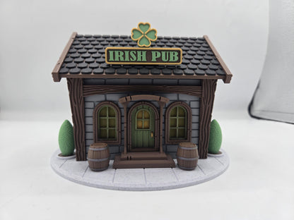 Irish Pub Fairy House LED Tealight Display 3D Print | St. Paddy's Day Decor