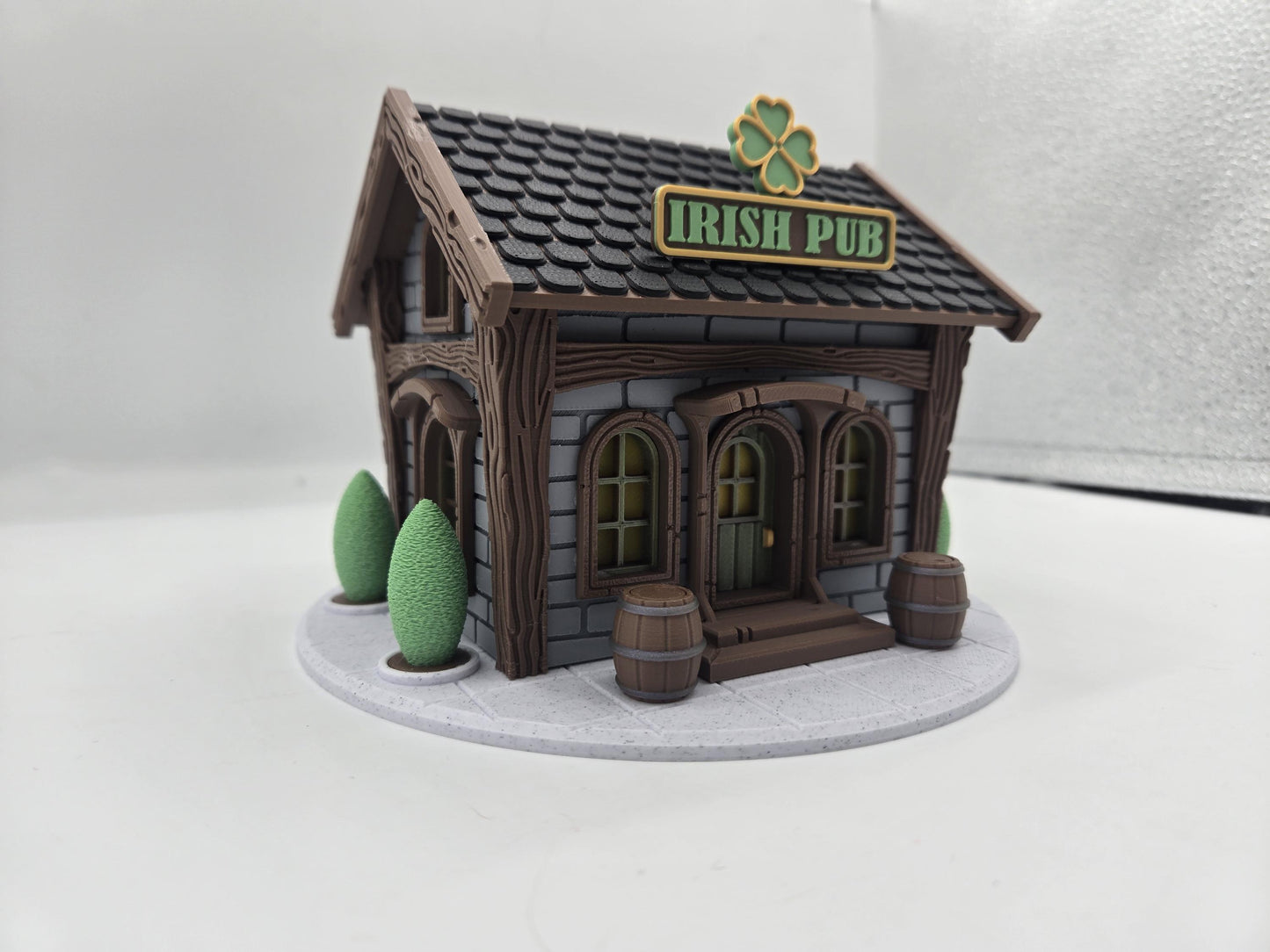 Irish Pub Fairy House LED Tealight Display 3D Print | St. Paddy's Day Decor