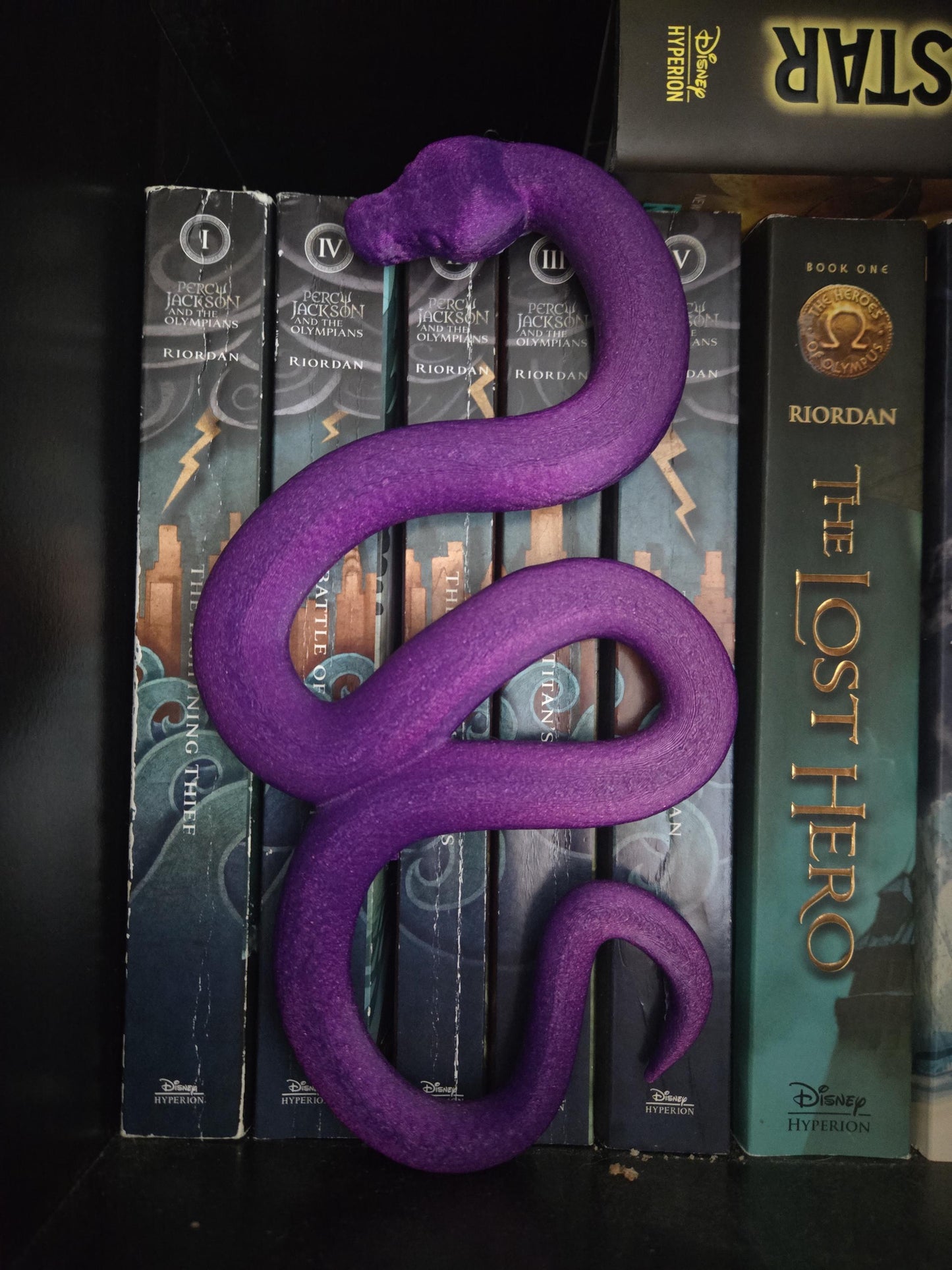Snake Book Spiner Hugger Insert Bookshelf Decor 3D Print