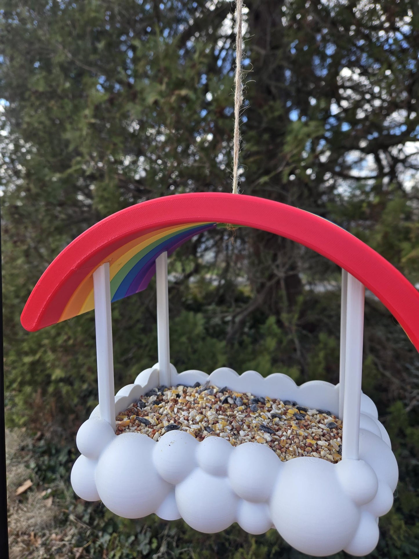 Rainbow Cloud Bird Feeder (PLA) 3D Print