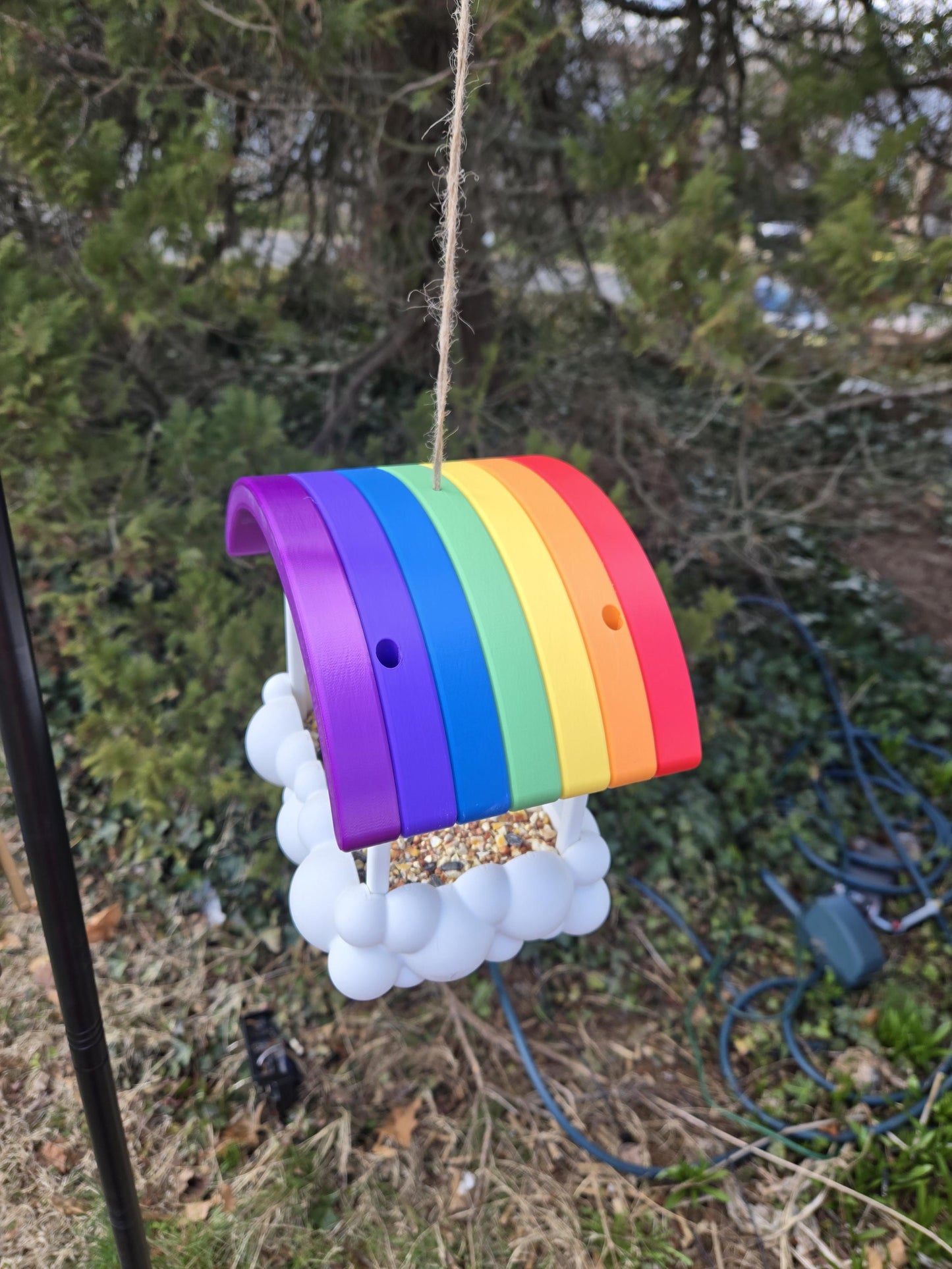 Rainbow Cloud Bird Feeder (PLA) 3D Print