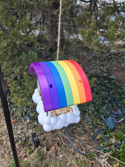 Rainbow Cloud Bird Feeder (PLA) 3D Print
